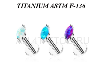 Лабрет из титана Ti Metal нега