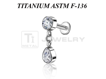 Лабрет из титана Ti Metal алекстраза