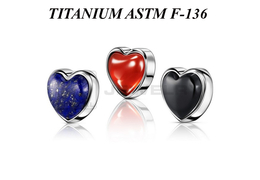 Накрутка из титана Ti Metal сердце с минералами