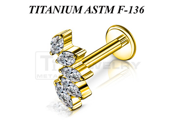 Лабрет из титана Ti Metal тефия