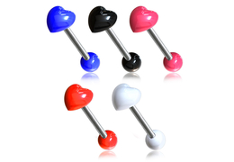 Штанга для языка акриловое сердце Штанга для языка акриловое сердце