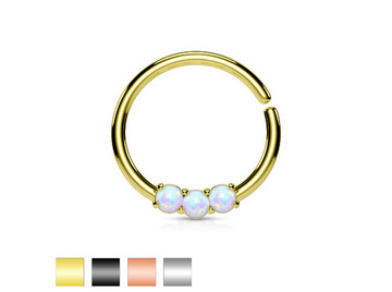 Кольцо анодированное с опалами