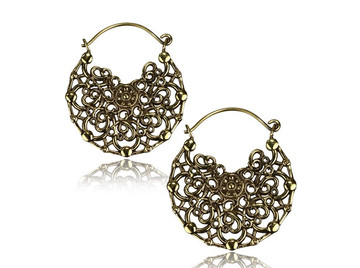 Серьги для тоннелей солнечное кружево, пара