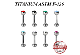 Лабрет титановый Steel and Silver премиальными кристаллами