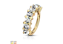 Кольцо раздвижное с золотым покрытием и кристаллами Кольцо раздвижное с золотым покрытием и кристаллами