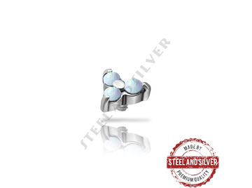 Накрутка Steel and Silver опаловый трилистник