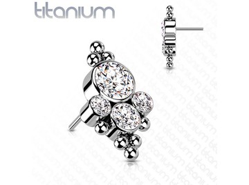 Вставка из титана с кластером страз