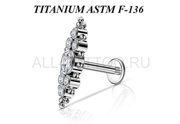 Лабрет из титана Ti Metal эрлеа