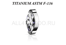 Накрутка из титана Ti Metal с кристаллом "маркиз"