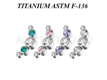 Кластер из титана Ti Metal с фианитами