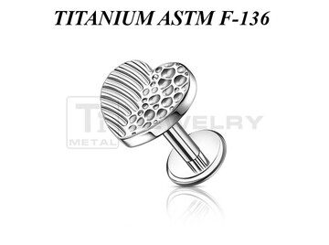 Лабрет из титана Ti Metal антуриум