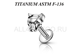 Лабрет из титана Ti Metal ягуар